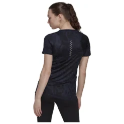 ADIDAS Women's Fast AOP Tee - T-shirt De Running -Habi Lux Soldes Boutique adidas womens fast aop tee t shirt de running bf detail 3