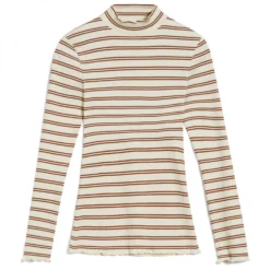 Armedangels Women's Fatimaa Double Stripes - Haut à Manches Longues