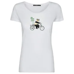 Women's Bike Panda Loves - T-shirt -Habi Lux Soldes Boutique greenbomb womens bike panda loves t shirt