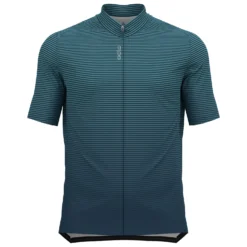 Odlo T-Shirt S/U Collar S/S Full Zip Essential Print - Maillot De Cyclisme