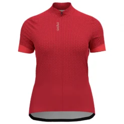 Odlo Women's T-Shirt S/U Collar S/S FZ Essential Print - Maillot De Cyclisme -Habi Lux Soldes Boutique odlo womens t shirt s u collar s s fz essential print maillot de cyclisme 2